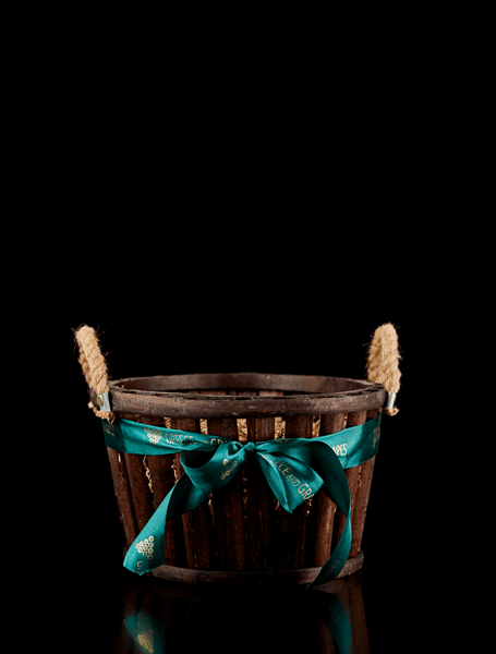 Στρογγυλό ξύλινο καλάθι - Σκούρο καφέ