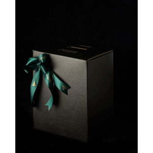 Black paper box for 6 bottles