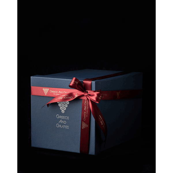 Blue cube box for 4 bottles