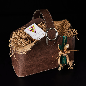 Leather magazine case with metal buckle