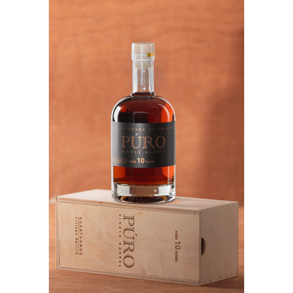 Puro Single Barrel Cask Strength 10 years Aged Tsipouro in wooden box Puro Single Barrel Cask Strength 10 years Aged Tsipouro in wooden box