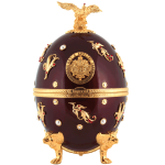 Ladoga Imperial Collection Super Premium Vodka 700ml in Dark Red With Birds Faberge Egg