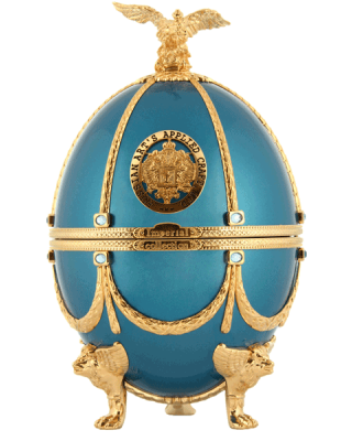 Ladoga Imperial Collection Super Premium Vodka 700ml in Turquoise Metallized Faberge Egg