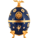 Ladoga Imperial Collection Super Premium Vodka 700ml in Blue With Cameo Faberge Egg