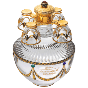 Ladoga Imperial Collection Super Premium Vodka 700ml in Dark Red With Birds Faberge Egg