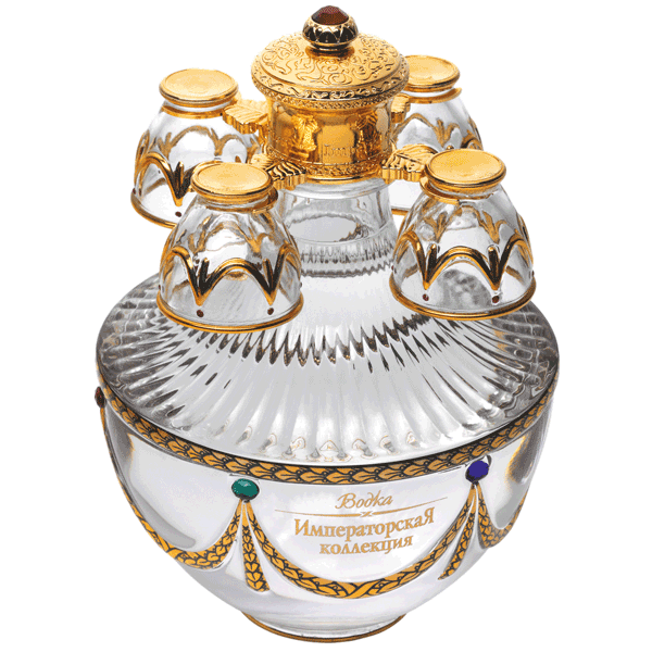 Ladoga Imperial Collection Super Premium Vodka 700ml in Dark Red With Birds Faberge Egg