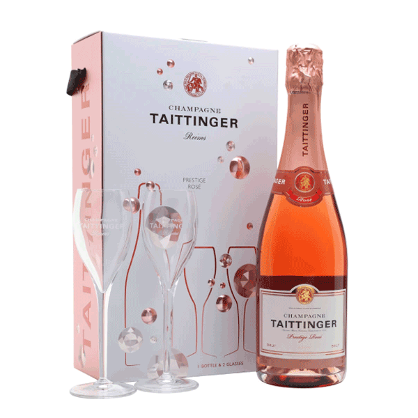 Champagne Taittinger Brut Prestige Rosé Gift Box
