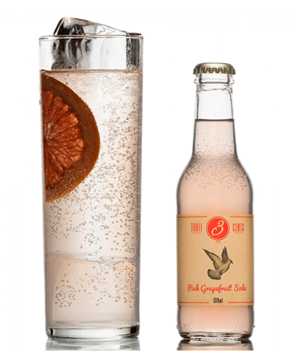 Three Cents Pink Grapefruit Soda Greece and Grapes