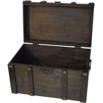 Brown chest with buckles