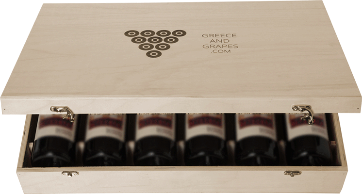 G&G Ξύλινο κουτί για 6 φιάλες (επίπεδο)